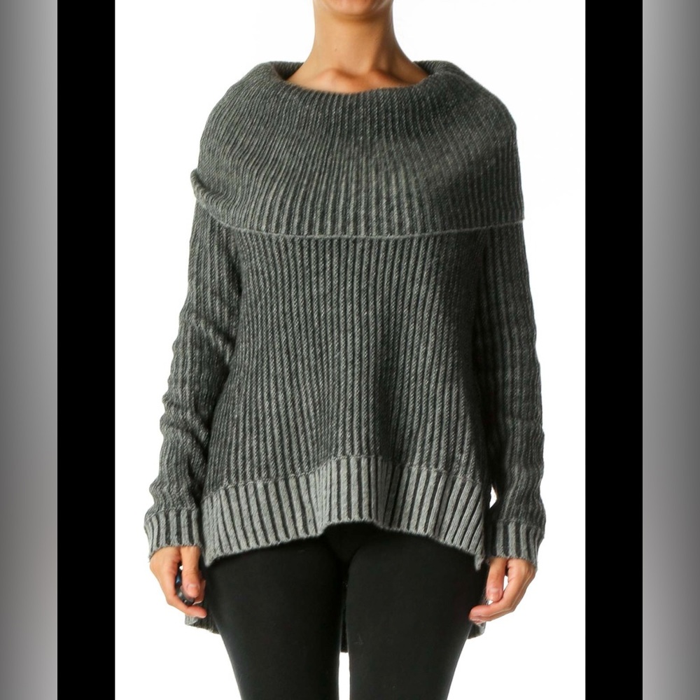 Joie Oversized Grey Cowl Neck Wool Blend Designer Sweater Size Medium EUC - Picture 1 of 7